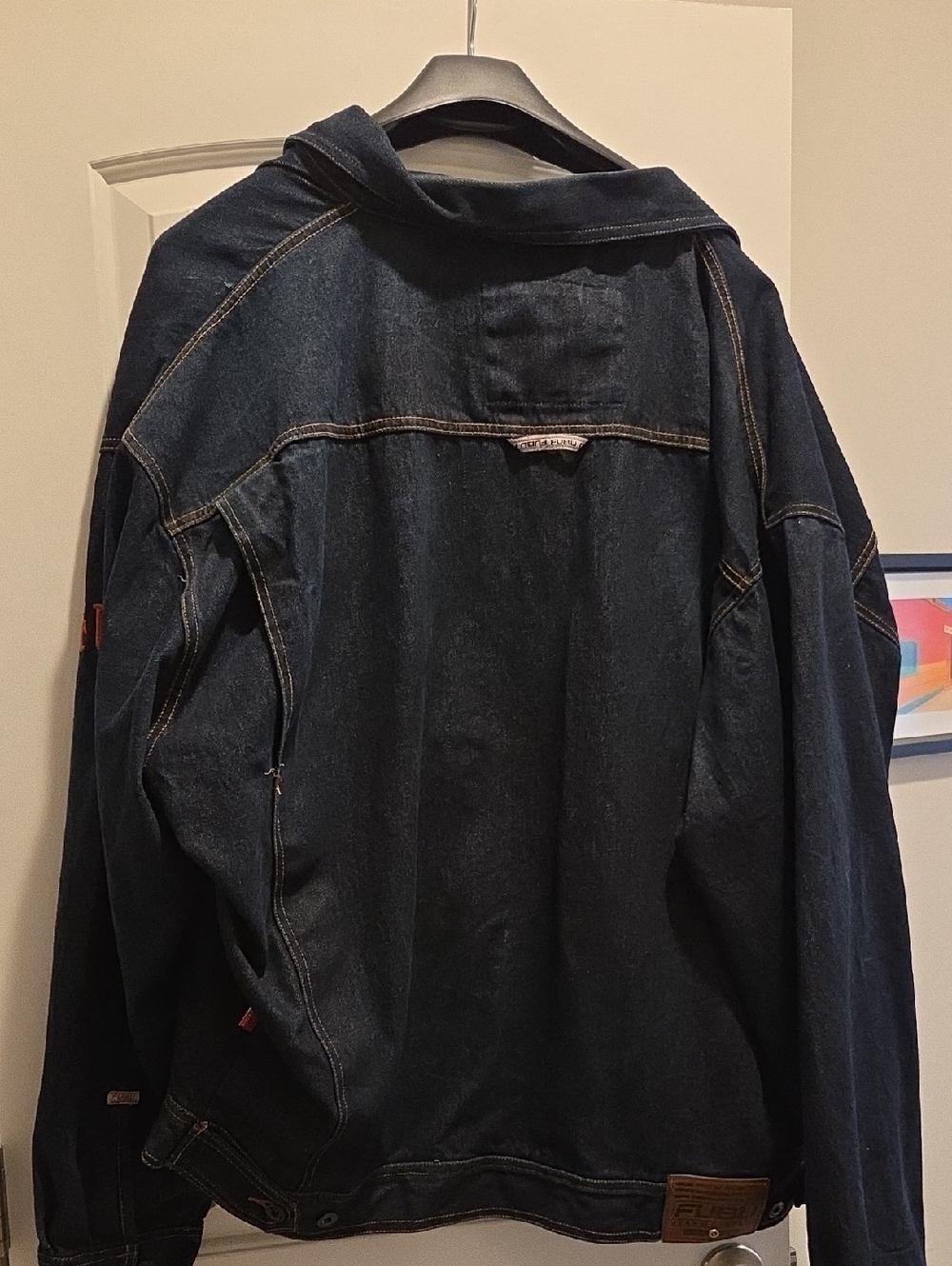 FUBU Dark Blue Denim Jacket with Contrast Stitching
